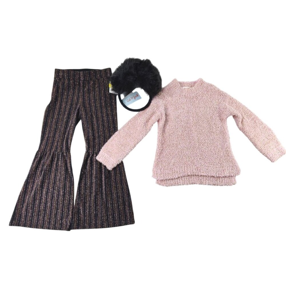 Girls Art Class/Cat & Jack Lot Pants Sweater and earmuffs Size 4/5